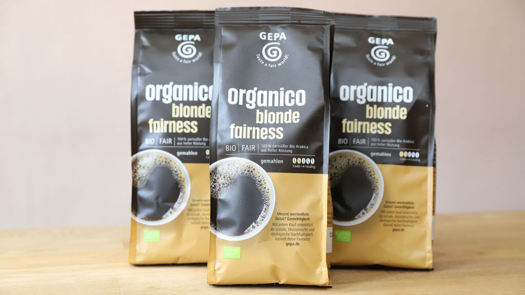 drei Packungen Bio-Kaffee Organico Blonde Fairness von Gepa