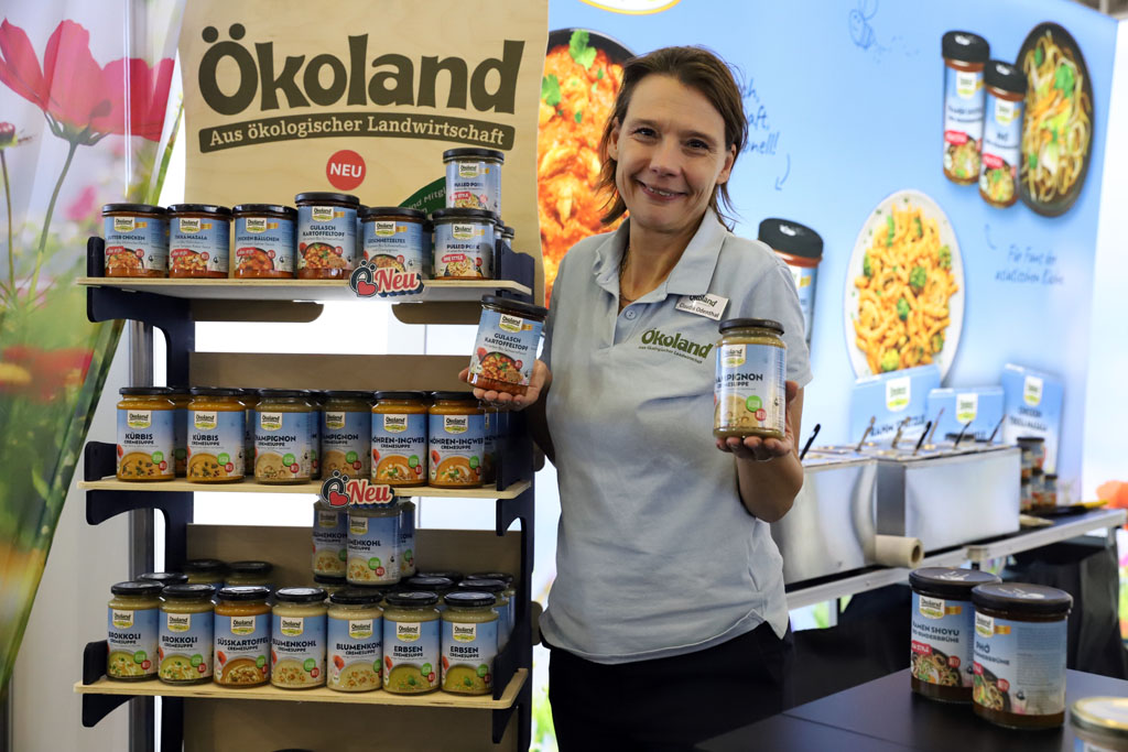 Bio-Produkte im Glas von Ökoland auf der BioSüd 2026
