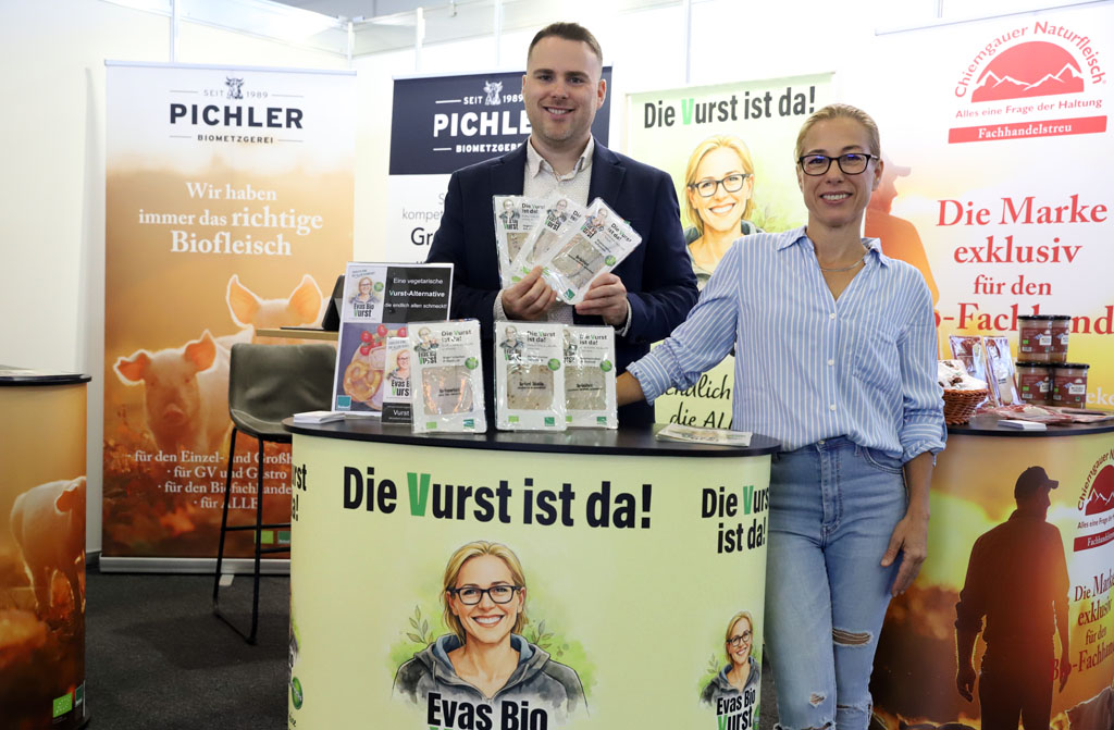 Stefan Empl und Eva Klotz von Pichler Biofleisch auf der BioSüd 2026